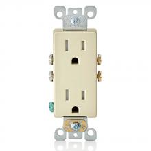 Leviton T5325-SI - 5-15R DECORA RECEP SELF-GRND TR IVORY