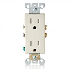 Leviton T5325-ST - 5-15R DECORA RECEP SELF-GRND TR LT ALM