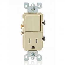 Leviton T5625-I - 15A 120V TR RECEP AND DECORA SW IVORY