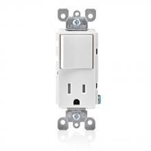 Leviton T5625-W - 15A 120V TR RECEP AND DECORA SW WHITE