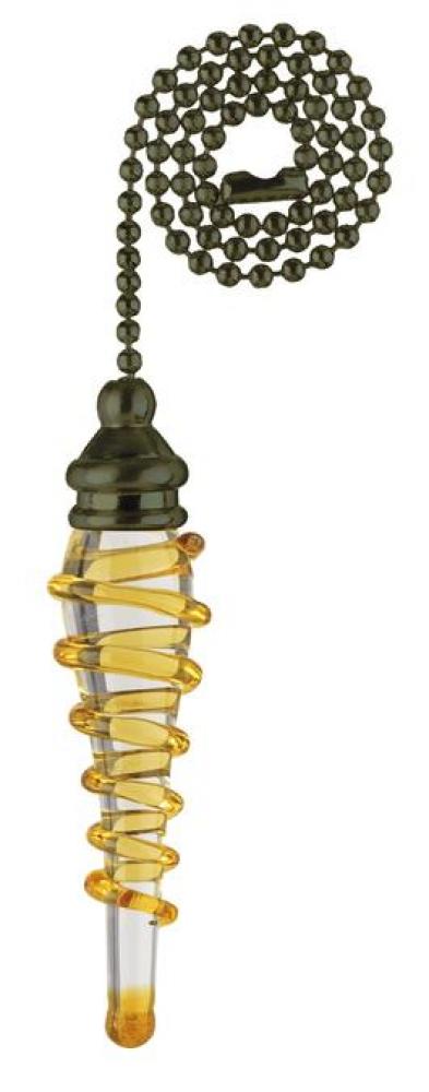 Yellow Spiral Glass Pull Chain