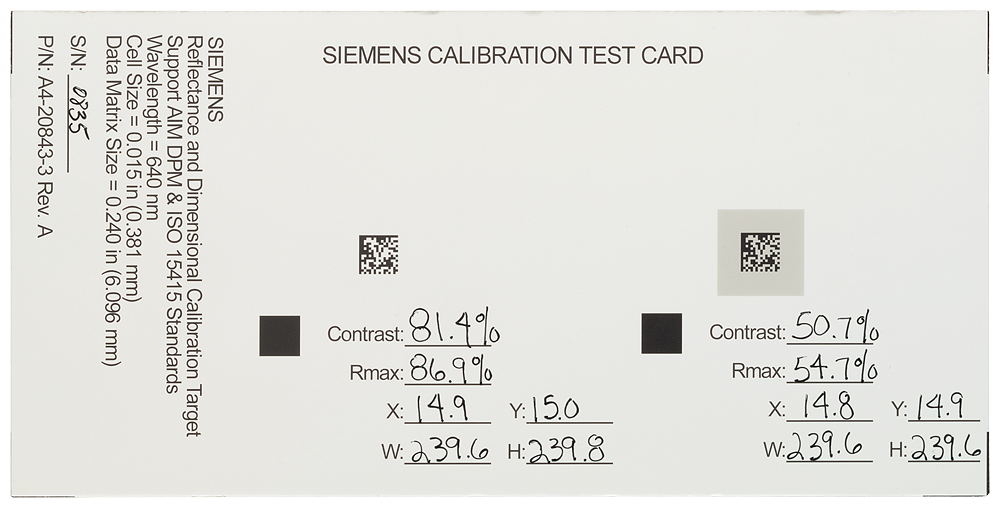 MV440 CALIBRATION PLATE