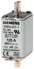 Siemens 3NE8022-1 - FUSE, 125A,600V AC SZ 00