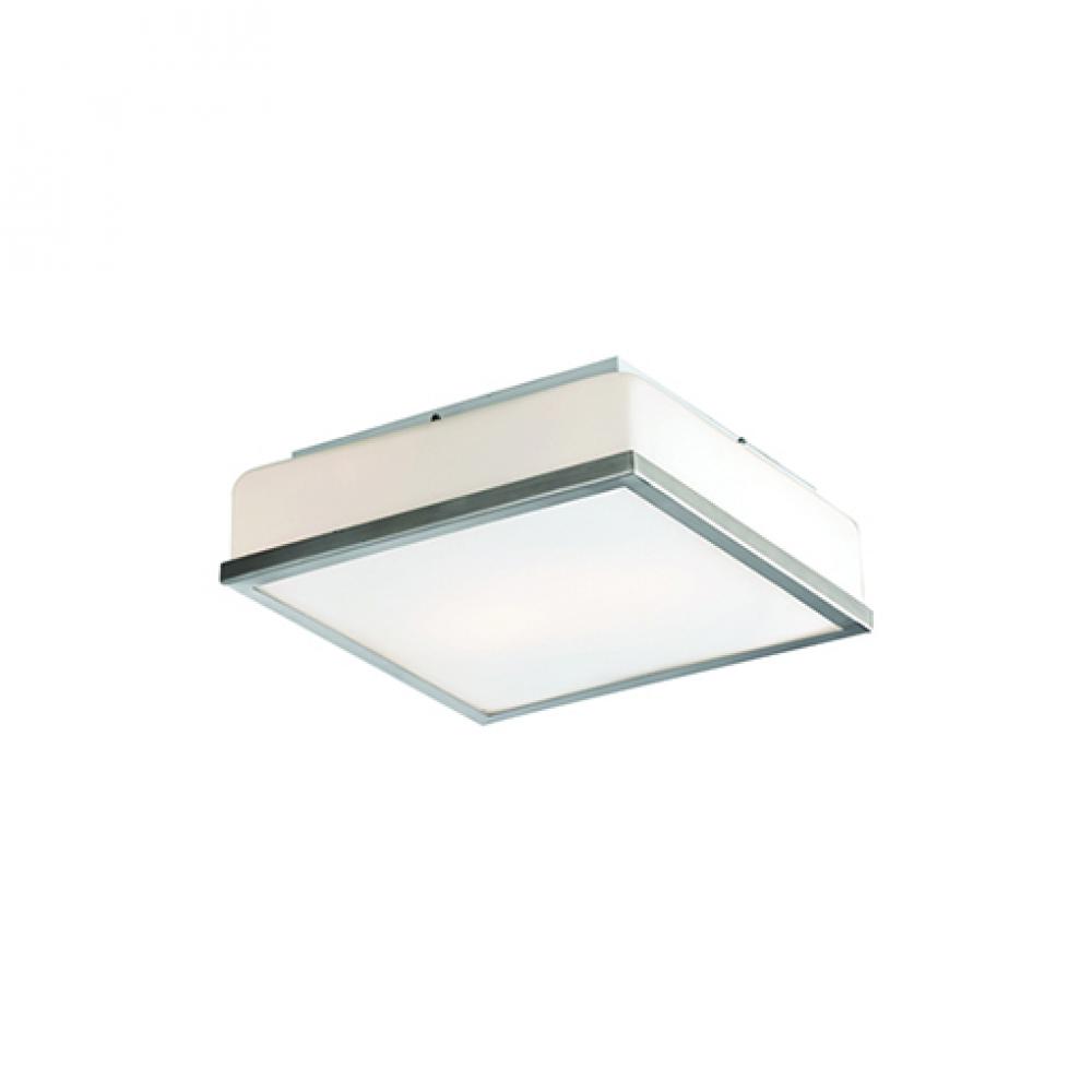 Single Lamp Flush Mount with Metal Trim