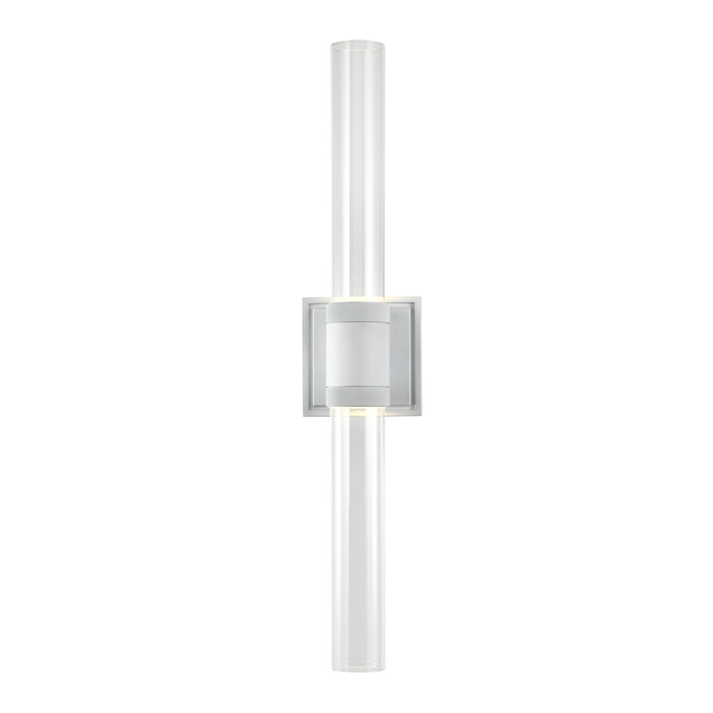 LED 3CCT Duo Wall Sconce, 12" Clear Glass and Matte White Finish