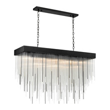 ZEEV Lighting CD10414-27-SBB - 27-Light 60" Rectangular Satin Brushed Black Convertible Flush Crystal Chandelier