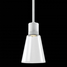 ZEEV Lighting P11702-LED-MW-G16 - 7" LED 3CCT Clear Bell Glass Pendant Light, Matte White Metal Finish