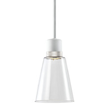 ZEEV Lighting P11702-LED-MW-K-PN-G16 - 7" LED 3CCT Clear Bell Glass Pendant Light, Matte White with Nickel Metal Finish