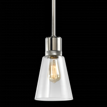 ZEEV Lighting P11707-E26-PN-G16 - 7" E26 Clear Bell Glass Pendant Light, Polished Nickel Metal Finish