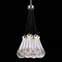 ZEEV Lighting PC10915-LED-7-PN - LED 3CCT 7-Light Heavy Clear Rain Drop Glass Polished Nickel Cluster Chandelier