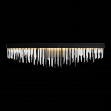 ZEEV Lighting VL10006-LED-36-SBB - LED 3CCT 35" Unique Waterfall Shade Satin Brushed Black Crystal Vanity Light