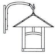 Arroyo Craftsman EB-16TGW-AB - 16" evergreen wall mount with t-bar overlay