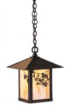 Arroyo Craftsman EH-9AGW-MB - 9" evergreen pendant with classic arch overlay