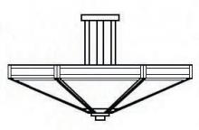 Arroyo Craftsman ETCM-21GWC-AB - 21" etoile inverted ceiling mount