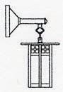 Arroyo Craftsman GB-6LSAGW-AB - 6" glasgow long body wall mount with straight arm