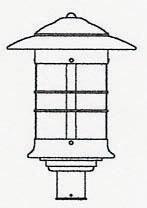 Arroyo Craftsman NP-14WO-AB - 14" newport post mount fixture