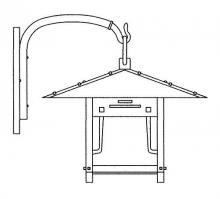 Arroyo Craftsman PDB-17GRC-AB - 17" pagoda wall bracket