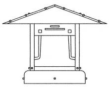 Arroyo Craftsman PDC-17GRC-AB - 17" pagoda column mount