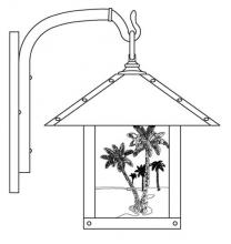 Arroyo Craftsman TRB-12PTWO-AB - 12" timber ridge wall bracket with palm tree filigree