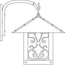 Arroyo Craftsman TRB-16ASWO-AB - 16" timber ridge wall bracket with ashbury  filigree