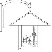 Arroyo Craftsman TRB-16CTWO-AB - 16" timber ridge wall bracket with cactus  filigree