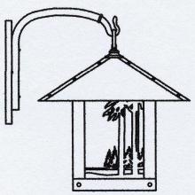 Arroyo Craftsman TRB-16DRWO-AB - 16" timber ridge wall bracket with deer filigree