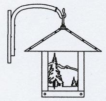 Arroyo Craftsman TRB-16MNWO-AB - 16" timber ridge wall bracket with mountain filigree