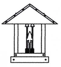 Arroyo Craftsman TRC-12ARWO-AB - 12" timber ridge column mount with arrow filigree