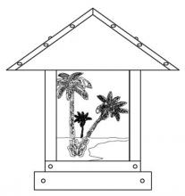 Arroyo Craftsman TRC-12PTWO-AB - 12" timber ridge column mount with palm tree  filigree