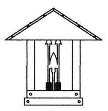 Arroyo Craftsman TRC-16ARWO-AB - 16" timber ridge column mount with arrow filigree