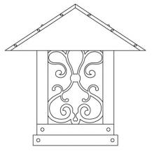 Arroyo Craftsman TRC-16ASWO-AB - 16" timber ridge column mount with ashbury  filigree