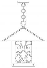 Arroyo Craftsman TRH-16ASAM-AB - 16" timber ridge pendant with ashbury  filigree