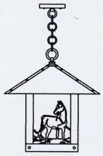 Arroyo Craftsman TRH-16HSGW-MB - 16" timber ridge pendant with horse filigree