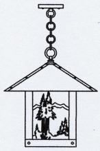 Arroyo Craftsman TRH-16MNWO-AB - 16" timber ridge pendant with mountain filigree