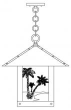 Arroyo Craftsman TRH-16PTGW-AC - 16" timber ridge pendant with palm tree  filigree