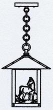 Arroyo Craftsman TRH-9HSWO-AB - 9" timber ridge pendant with horse filigree