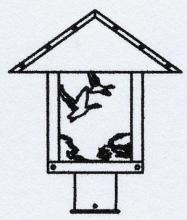 Arroyo Craftsman TRP-12GSGW-AB - 12" timber ridge post mount with goose filigree