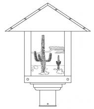 Arroyo Craftsman TRP-16CTGW-AB - 16" timber ridge post mount with cactus  filigree