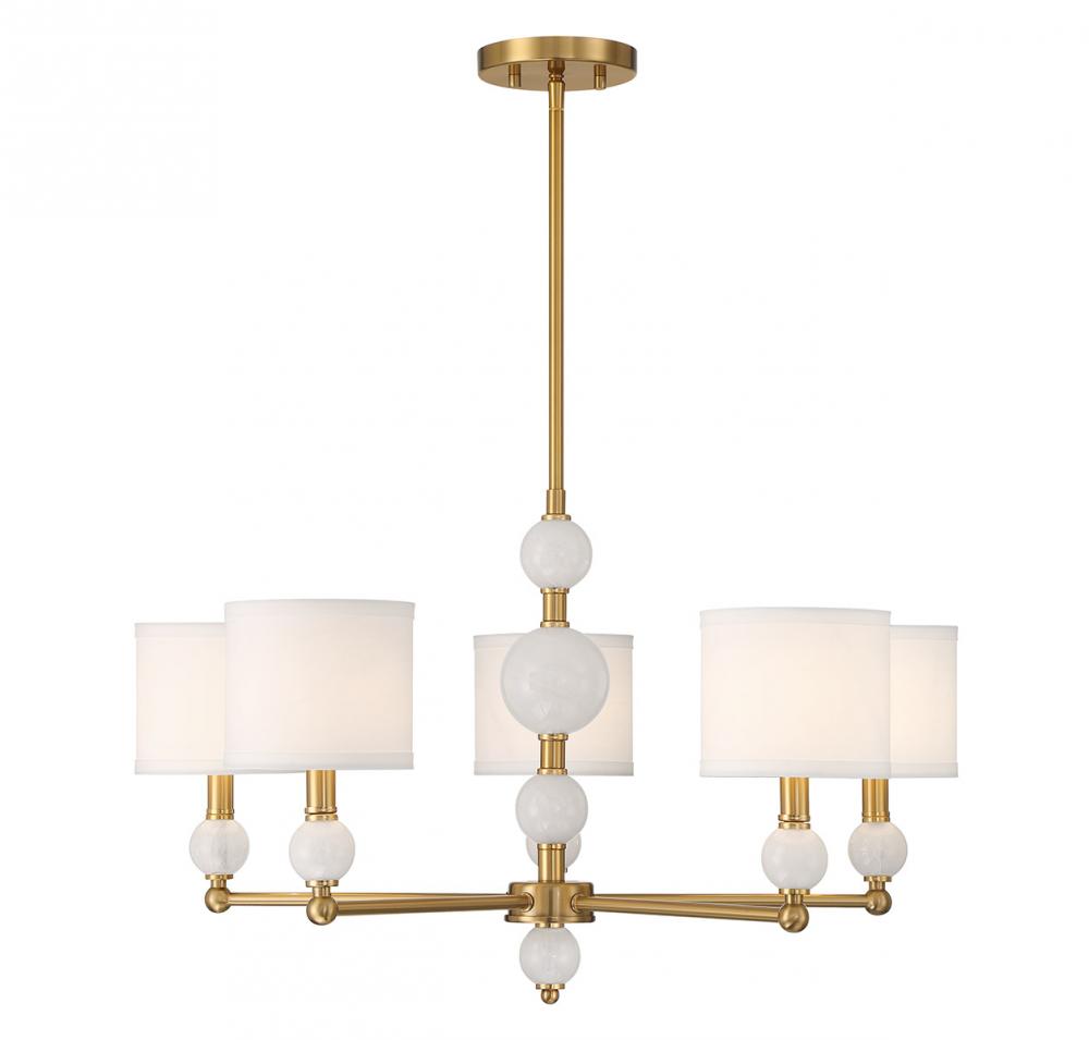 Cardiff 5-Light Chandelier in Warm Brass