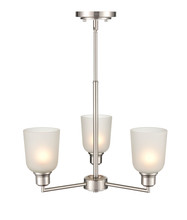 Millennium 2813-BN - Amberle 3-Light Chandelier Ceiling Light Brushed Nickel