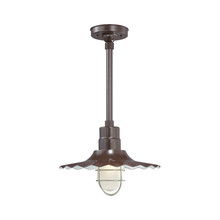 Millennium RRWS15-ABR - R Series 1-Light Stem Hung Radial Wave Shade Architectural Bronze