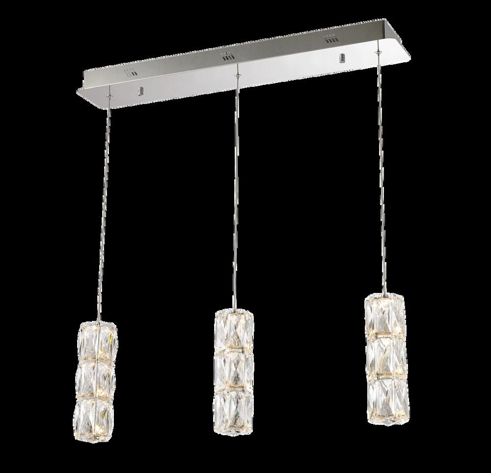 Polaris LED Light Chrome Pendant Clear Elegant Cut Crystal