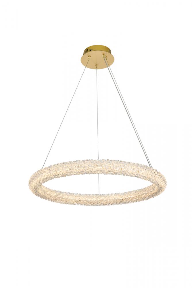 Bowen 26 Inch Adjustable LED Chandelier in Satin Gold