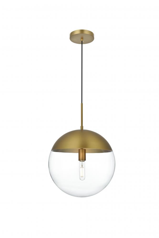 Eclipse 14 Inch Pendant Clear Shade in Chrome