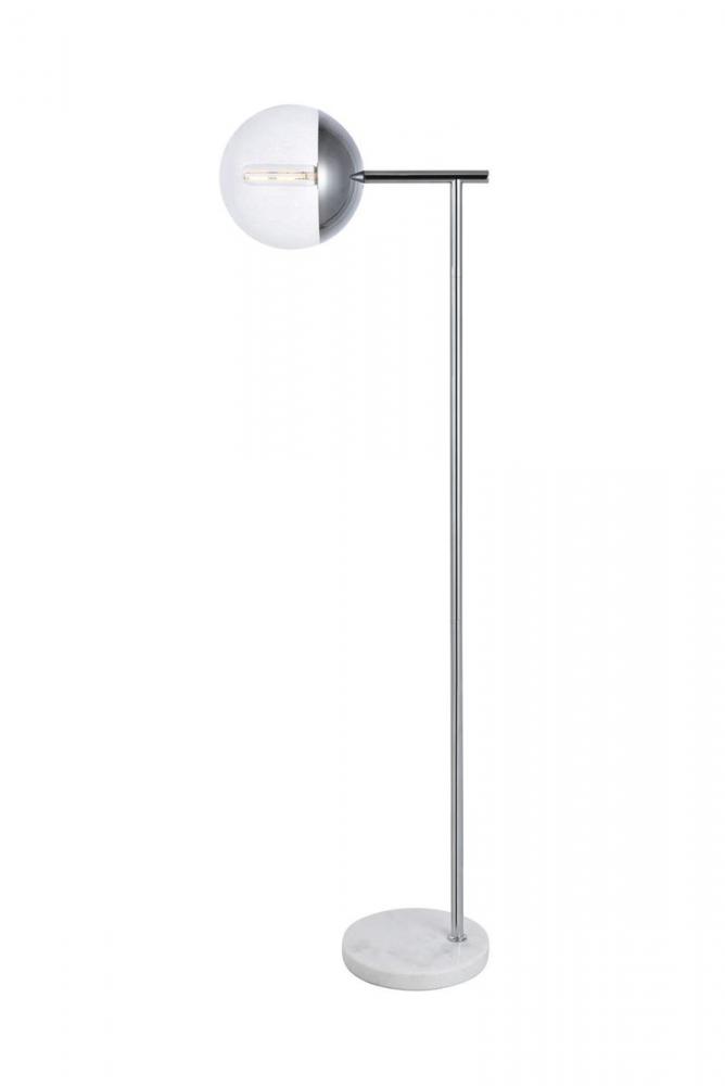 Eclipse 1 Light Chrome Floor Lamp With Clear Glass