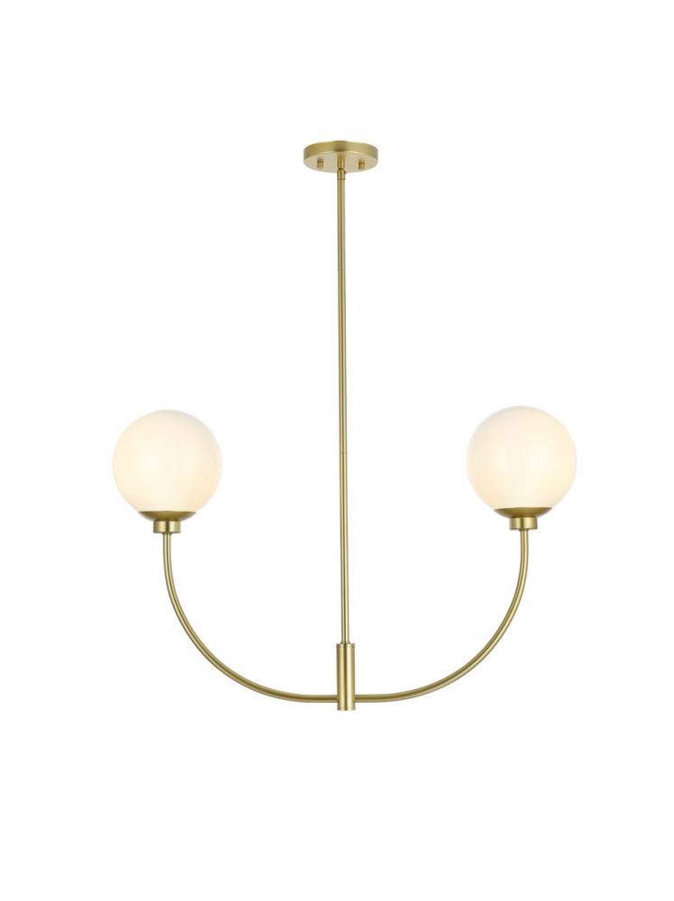 Nyomi 30 inch chandelier in Brass