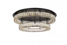 Elegant 3503F33L2BK - Monroe 33 Inch LED Double Flush Mount in Black