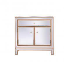 Elegant MF71034G - 29 In. Mirrored Cabinet in Antique Gold