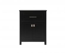 Elegant SC012430BK - 24 Inch Wide Bathroom Storage Freestanding Cabinet in Black