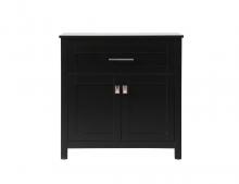 Elegant SC013030BK - 30 Inch Wide Bathroom Storage Freestanding Cabinet in Black